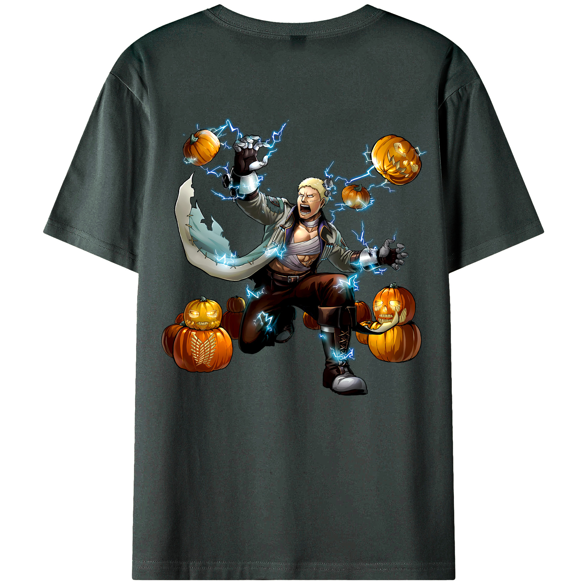 （画像用） 進撃の巨人 ライナー・ブラウン Attack on Titan Reiner Braun 綿100％ メンズ半袖Tシャツ（バックプリント） 通気性